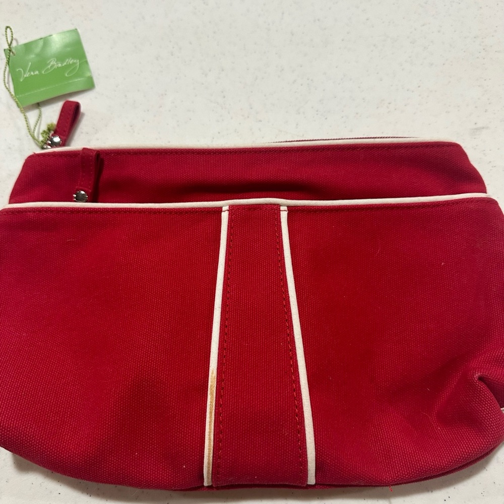 Vera Bradley Clutch Cosmetic Deco Red Large NWT